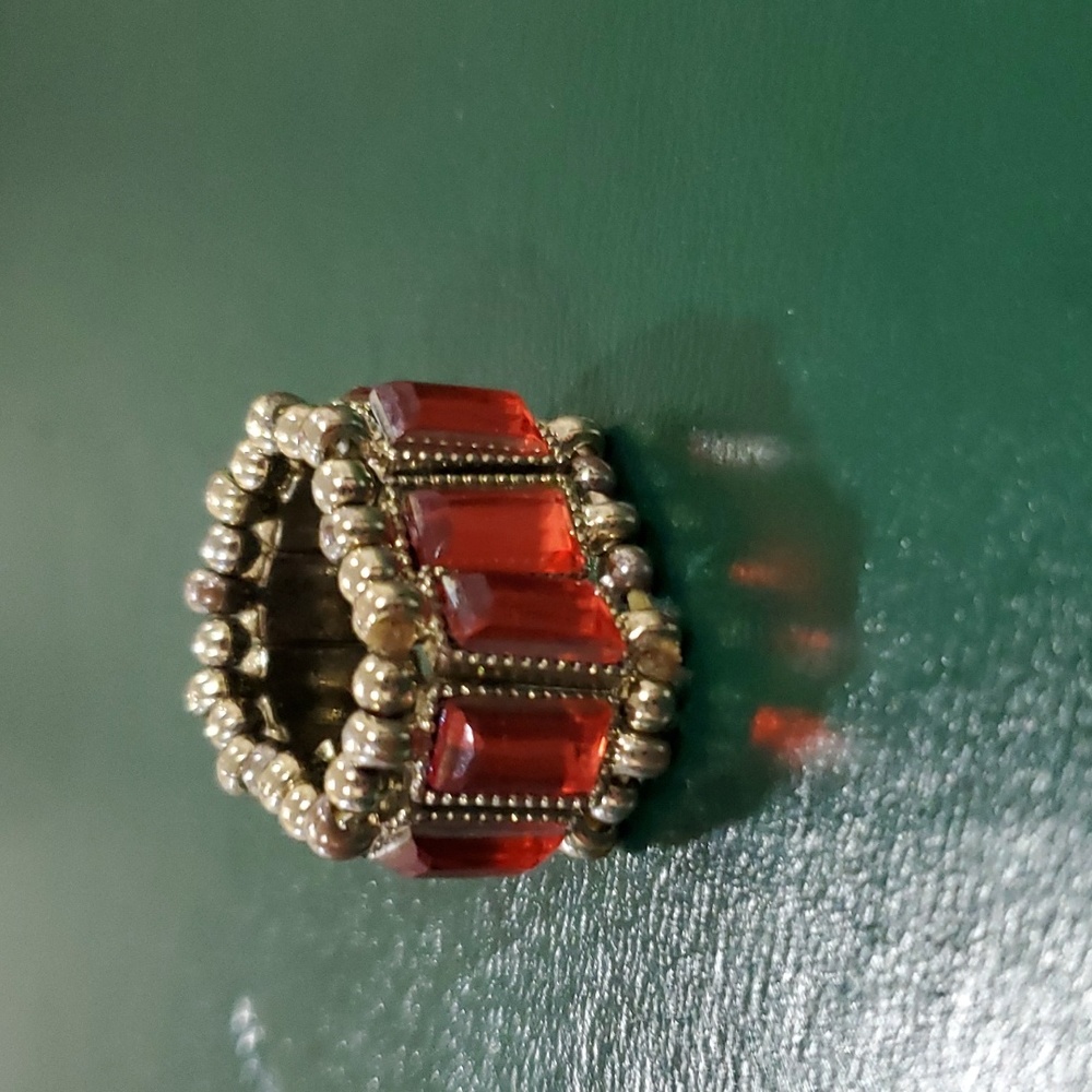 Amber Bronze Studded Elastic Ring